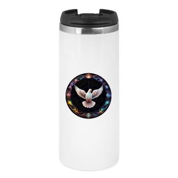 Colombe de la paix dans la magie des couleurs - Mug isotherme - blanc - Devant