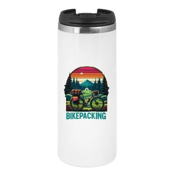 Sentier du Coucher de Soleil pour le Bikepacking - Mug isotherme - blanc - Devant