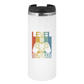 Level 19 Freigeschalteter offizieller Teenager - Thermobecher - Weiß - Vorne