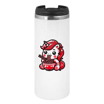 Japonais Kawaii Licorne Ramen Cuisine Asiatique - Mug isotherme - blanc - Devant