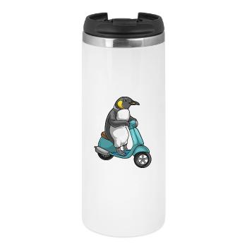 Pinguin Motorroller - Thermobecher - Weiß - Vorne