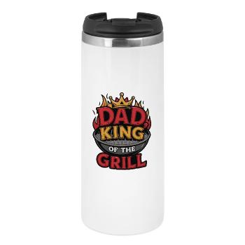 Dad King of The Grill BBQ Funny Gift - Thermal Cup - white - Front