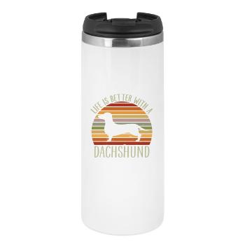 Teckel Retro Sunset Silhouette Tee - Mug isotherme - blanc - Devant