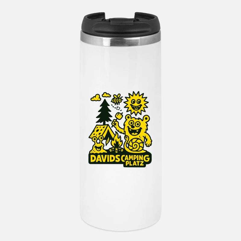 David´s Campingplatz - Thermobecher - Weiß