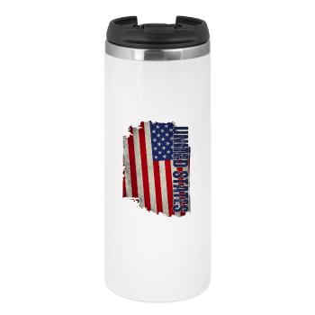 Drapeau des États-Unis, grunge vintage - Mug isotherme - blanc - Devant