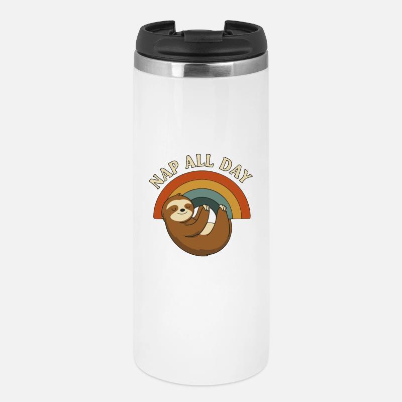 Smooth sleep lyrics with rainbow and sloth - Thermal Cup - white