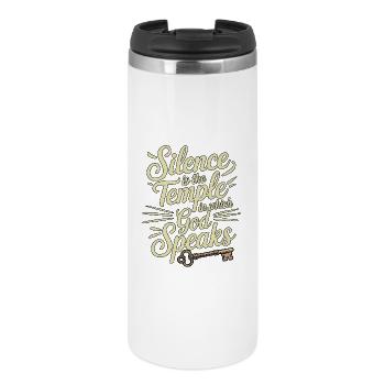 Silence – God Speaks Design - Thermobecher - Weiß - Vorne