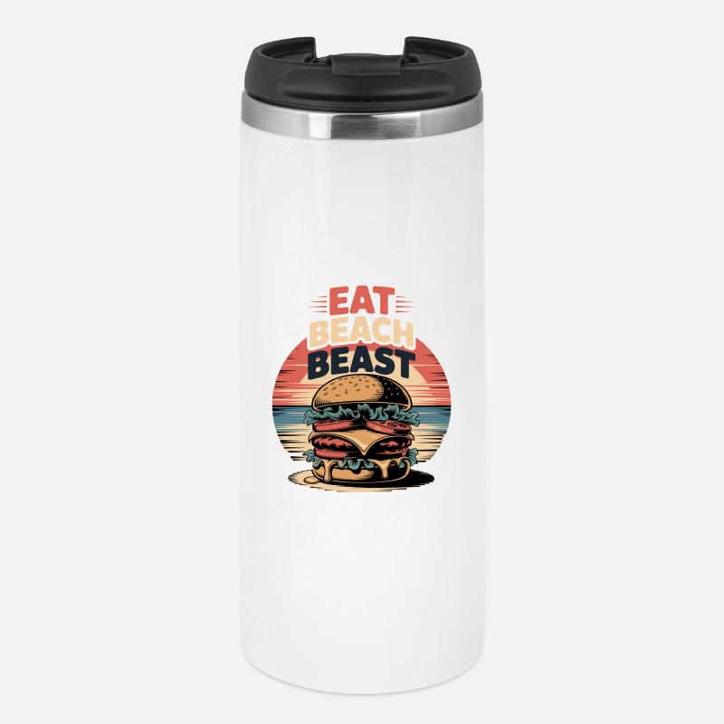 Burger Adventure on the Beach : Eat Beach Beast - Mug isotherme - blanc
