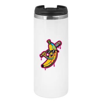 Banana Cartoon Baseball Humor - Thermobecher - Weiß - Vorne