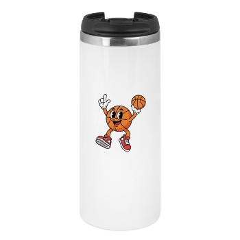 Cartoon Basketball Comic Basketball Fan - Thermobecher - Weiß - Vorne
