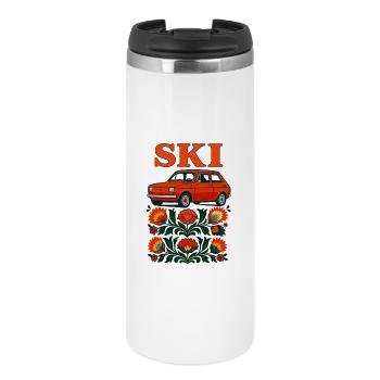 Retro Toddler Car Polish Folk Art - Thermal Cup - white - Front