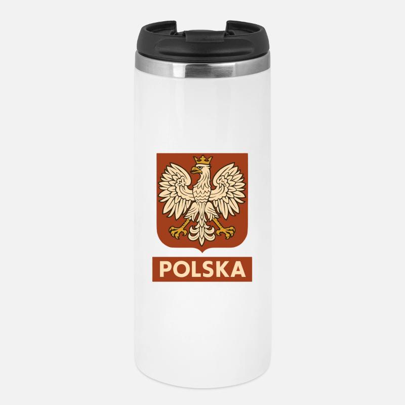 Polish White Eagle Vintage Heraldic Emblem - Thermal Cup - white