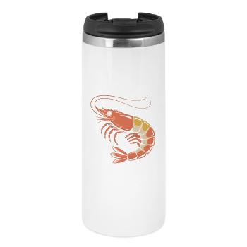 Retro Shrimp Illustration in Orange - Thermal Cup - white - Front