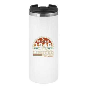 80 Jahre 1946 Vintage Geburtstagsgeschenk - Thermobecher - Weiß - Vorne
