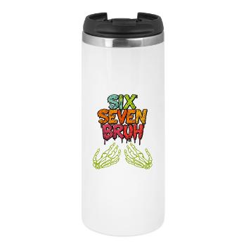 Funny Brainrot 67 Skeleton Hand Halloween Gen Z - Thermal Cup - white - Front