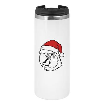 Papagei Weihnachten Santa Hut Design - Thermobecher - Weiß - Vorne