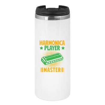 Funny Harmonica Player Master Harmonica - Thermobecher - Weiß - Vorne