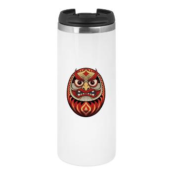 Daruma | Japanischer Glücksbringer - Thermobecher - Weiß - Vorne