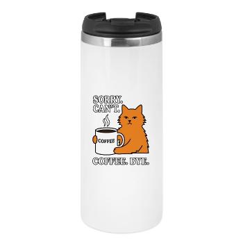 Désolé, je ne peux pas prendre de café. Au revoir. Chat drôle - Mug isotherme - blanc - Devant