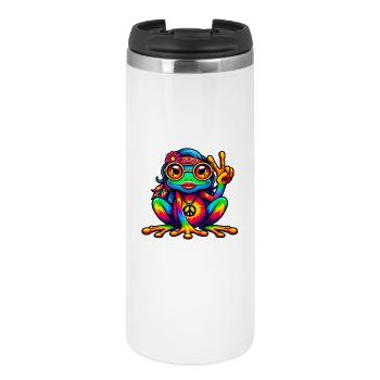 Hippie Frog 70s 1970s 60s Party - Thermal Cup - white - Front