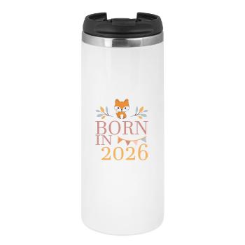 Baby Geboren in 2026 Born in 2026 Süßer Fuchs - Thermobecher - Weiß - Vorne
