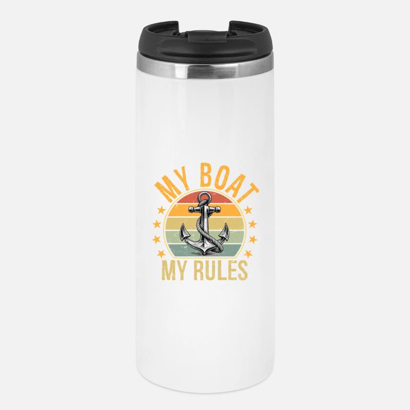 My Boat My Rules Funny Boating Captain - Thermobecher - Weiß