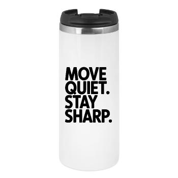 Move Quiet. Stay Sharp. - Thermobecher - Weiß - Vorne
