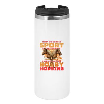 Hobby Horsing Double Horse Motif - Thermal Cup - white - Front