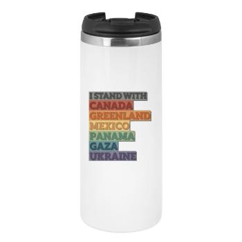 Solidarité avec le Canada, le Groenland, Gaza, l’Ukraine - Mug isotherme - blanc - Devant