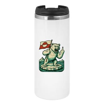 Hands Off Greenland Flag Arctic Polar Bear - Thermobecher - Weiß - Vorne