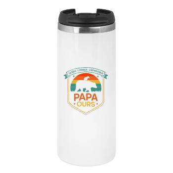 Retro Daddy Bear in the Sun - Thermobecher - Weiß - Vorne