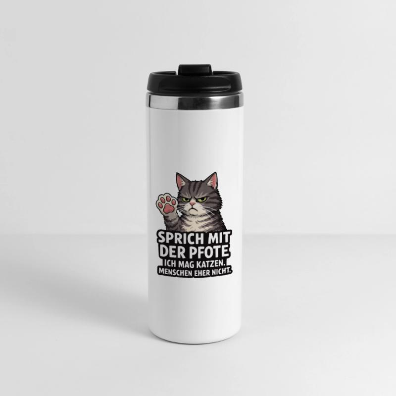 Sprich mit der Pfote – Grumpy Katze Thermobecher