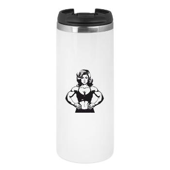 Fitness Woman Muscles - Thermal Cup - white - Front