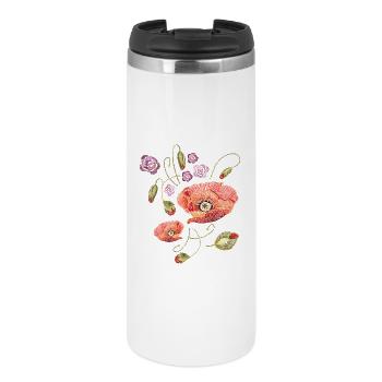  Mohnblumen  - Thermobecher - Weiß - Vorne