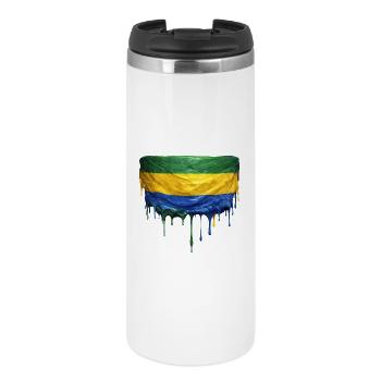 Gabon Flag in Drop Art - Thermal Cup - white - Front