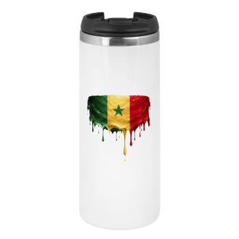 Senegal Flag Drop Art - Thermal Cup - white - Front