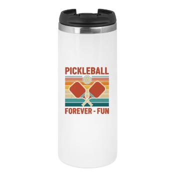 Pickleball-lustiger Spieler liebt Gurkenball - Thermobecher - Weiß - Vorne