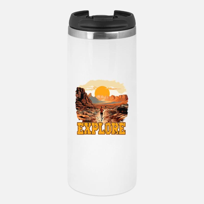 Explorez l’immensité du désert avec le lever du soleil dans le - Mug isotherme - blanc