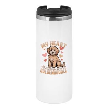 Goldendoodle Dog Breed - Thermal Cup - white - Front