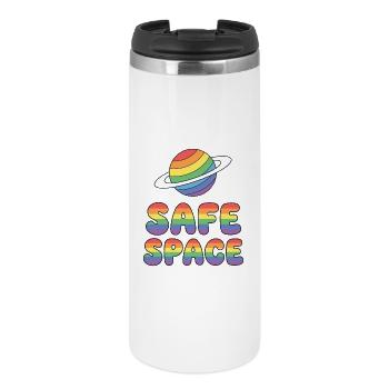 Autocollant du mois de la fierté LBGTQIA+ Safe Space - Safe Spa - Mug isotherme - blanc - Devant