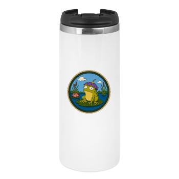 Insigne de grenouille sur nénuphar - Mug isotherme - blanc - Devant