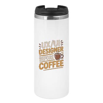 UX/UI Designer Before Web Designer Coffee Lover - Thermobecher - Weiß - Vorne