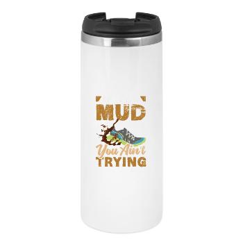 Girl on muddy obstacle course - Thermal Cup - white - Front