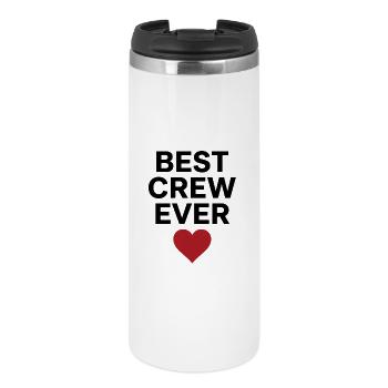 Best Crew Ever Heart Team Saying Black - Thermal Cup - white - Front