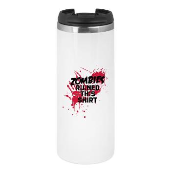 zombies runied this shirt - zombie blood bloody - Thermal Cup - white - Front