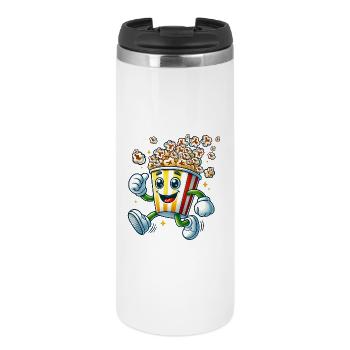 motif pop-corn de dessin animé joyeux pour s’amuser au cinéma - Mug isotherme - blanc - Devant