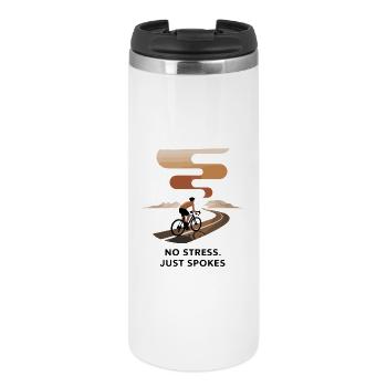 No Stress Just Spokes Cycling Art - Thermal Cup - white - Front