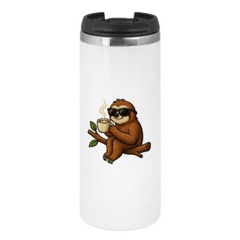 Paresseux de café avec lunettes de soleil - Mug isotherme - blanc - Devant