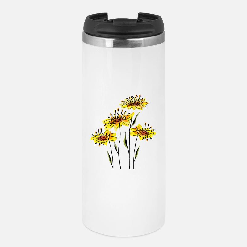 Fleur - Mug isotherme - blanc