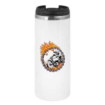 BMX Rider Fire Ring - Thermal Cup - white - Front